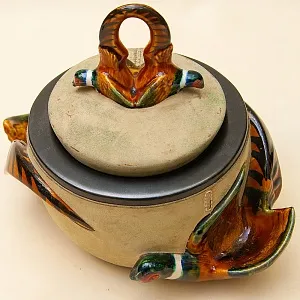 Редкость! Фарфоровая Банка для табака - Табакерка «Фазаны». LONSCHAMP ФРАНЦИЯ 60 гг.