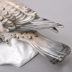 Антикварная Фарфоровая статуэтка «Пара Птиц - Серый Лунь», Karl Ens Германия, 1900 -1919 годы.