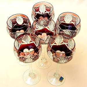 Набор 6-ть Хрустальных Бокалов для вина «Amsterdam» Германия, 70-е гг.