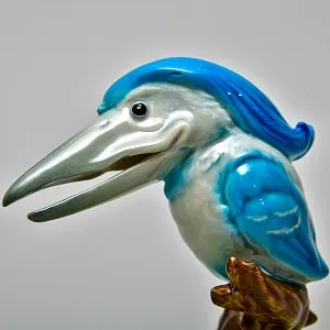 Редкая Фарфоровая статуэтка Птицы «Веселый Зимородок», Goebel Германия - 1982 год.