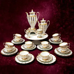 Чайный Сервиз в стиле АМПИР на 12 персон - 42 предмета, Furstenberg, Германия середина ХХ века.