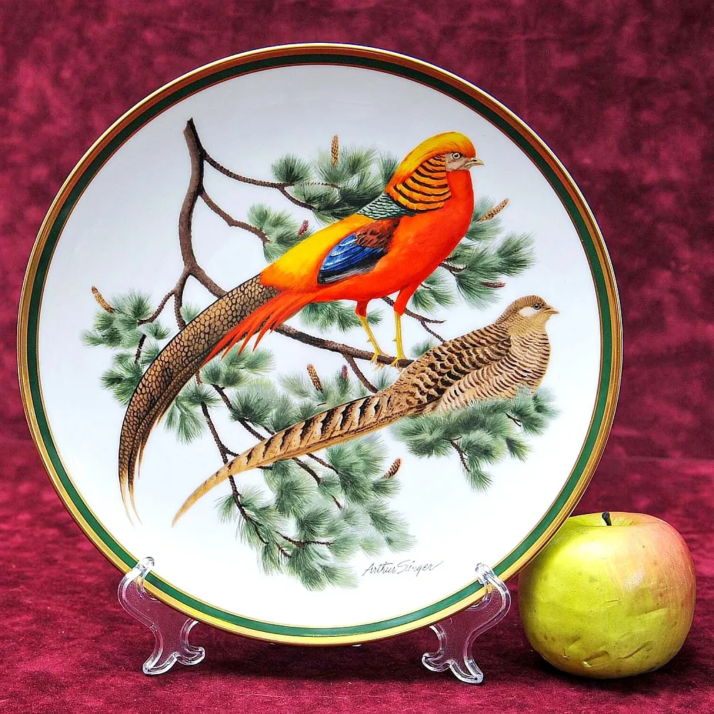 Коллекционная Тарелка - Блюдо «Золотой Фазан» Фарфор, Franklin Porcelain США -1980 год.