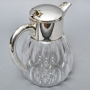 Винтажный Хрустальный  Графин - Кувшин на 3 литра с Колбой для льда, Silverplated Германия. 