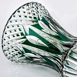 Редкость! Ваза на ноге Зелёного Цвета, Хрусталь VAL SAINT LAMBERT Бельгия 50гг.