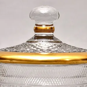 Винтажная Хрустальная Ваза с крышкой - Конфетница - Доза, SCHONBORNER, Германия 50-е гг.