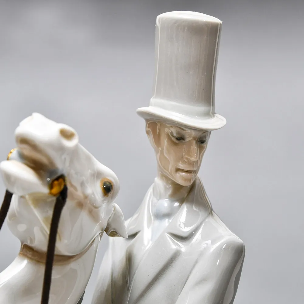 Коллекционная Фарфоровая статуэтка «Всадник», Lladro / Лядро Испания, 1969 - 1985 годы.