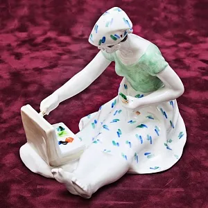 Редкая! Коллекционная Авторская Фарфоровая статуэтка «На Этюдах», ДФЗ - Дулево, СССР 50 гг. 