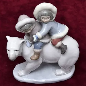 Коллекционная Фарфоровая статуэтка «Эскимосские наездники», Lladro Испания, 1986 - 2019 годы.
