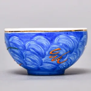 Чайный Сервиз на 6 персон «Синий Дракон», Фарфор SATSUMA Япония, середина ХХ века. 