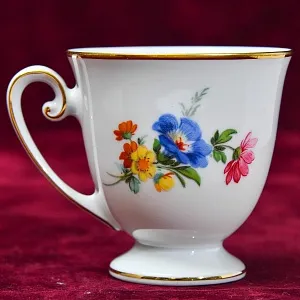 Коллекционная Кофейная Пара «Летний букет», фарфор Tirschenreuth, Германия -70 гг.