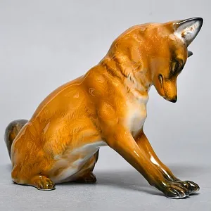 Коллекционная Фарфоровая статуэтка «Лиса на охоте», Rosenthal Германия, 1974 - 1982 годы. 