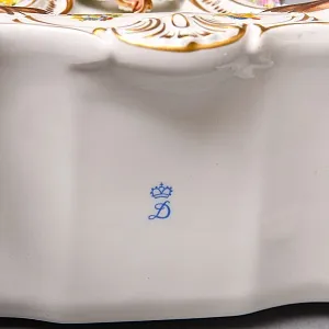 Большие Каминные Механические Фарфоровые Часы с боем «Букет из Роз», Franz Hermle & Sohn Германия 50 гг.