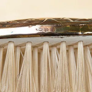 Антикварный Дамский набор для туалетного столика - 4 предмета, Серебро, Англия - начало ХХ века. 