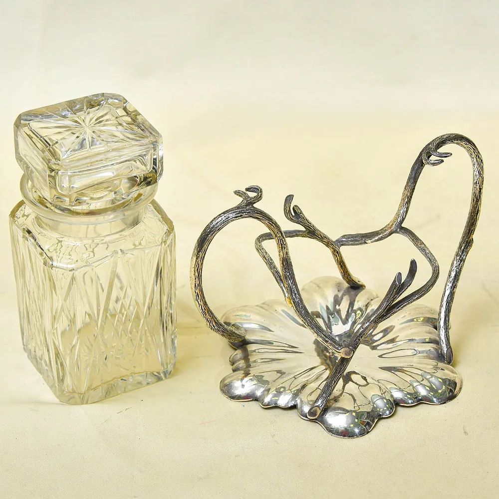 Винтажная Хрустальная Емкость - Банка с крышкой, Walker&Hall. Англия, SHEFFIELD.