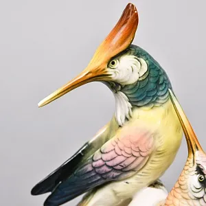 Коллекционная Фарфоровая статуэтка «Птицы. Пара колибри», Karl Ens Германия, первая половина ХХ века.