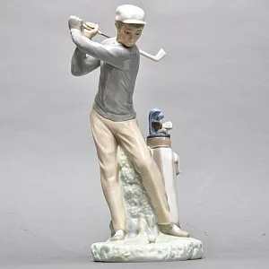 Редкая! Большая Коллекционная Фарфоровая статуэтка «Гольфист» Lladro, Испания.
