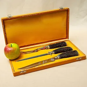 Винтажный Набор для Барбекю «Охота» - 3 предмета, Германия, DREIZACK SOLINGEN, 50 -е годы ХХ века.