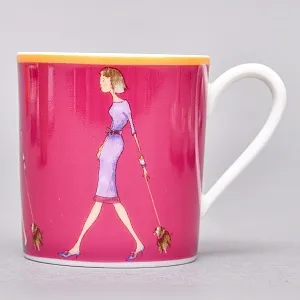 Набор из 4-х Кофейных пар «За покупками - Shopping», Limoges Medard de Noblat Франция, конец ХХ века.