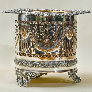 Антикварная Сервировочная Металлическая Подставка для Бутылок - Бутылочная передача, SHEFFIELD Англия.