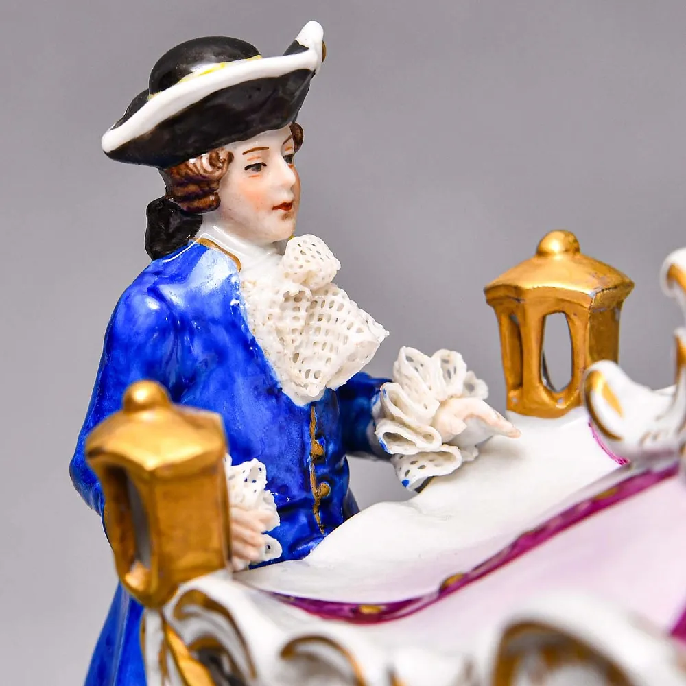 Редкость! Большая Фарфоровая статуэтка «КАРЕТА», SITZENDORF Германия, середина ХХ века.