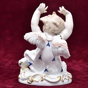 Редкость!!! Фарфоровая Статуэтка «Девочка и Цыплёнок», Карл Энс / Karl Ens Германия, 30-е гг.