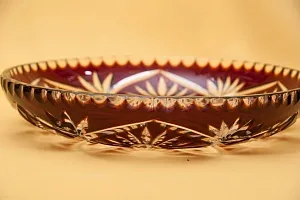 Блюдо - Фруктовница Цветного Хрусталя «Ромашки» Германия D-28 см., конец 60-х гг.