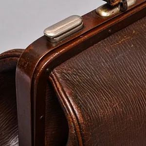 Старинная Дорожная Сумка - Саквояж, кожа, Западная Германия начало ХХ века.