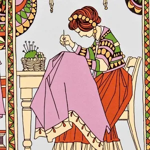 Коллекционная Тарелка «Ремесла. Портниха», Фарфор, Hutschenreuther Германия - 1986 год. 