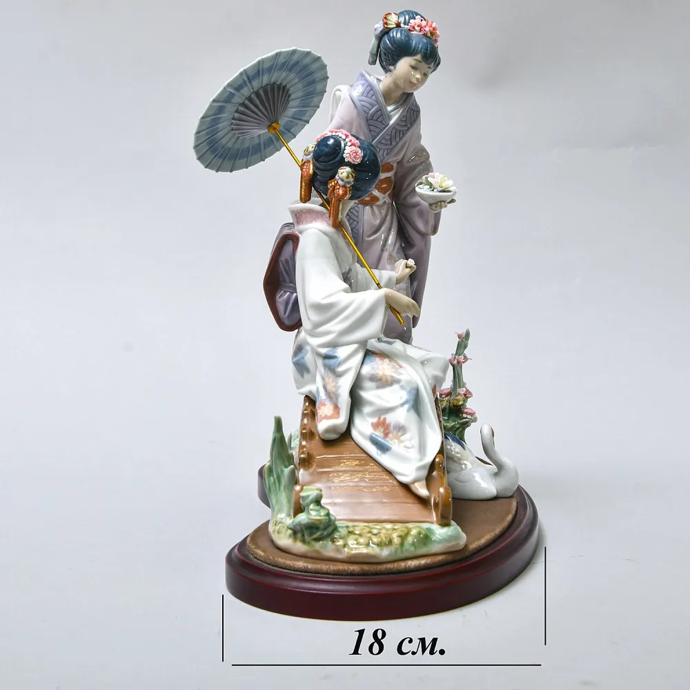 Большая Коллекционная Фарфоровая статуэтка «ВЕСНА В ЯПОНИИ», Lladro Испания -1984 год.