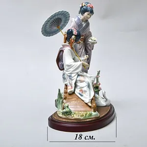 Большая Коллекционная Фарфоровая статуэтка «ВЕСНА В ЯПОНИИ», Lladro Испания -1984 год.