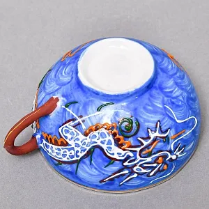 Чайный Сервиз на 6 персон «Синий Дракон», Фарфор SATSUMA Япония, середина ХХ века. 