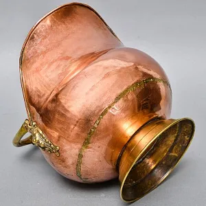 Классический Медный Зольник с Фарфоровыми ручками, Англия первая половина ХХ века!