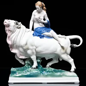 Редкость! Очень Большая Фарфоровая статуэтка «ПОХИЩЕНИЕ ЕВРОПЫ», Karl Ens Германия, начало ХХ века. 