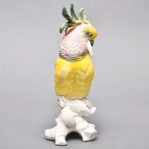 Птица - Фарфоровая статуэтка «Попугай Желто - Розовый Какаду» Н -19 см., Karl Ens Германия.