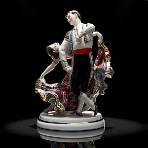 Редкость! Авторская Фарфоровая статуэтка «Испанский танец», СССР ЛЗФИ, 1967 - 1983 годы. 