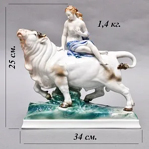 Коллекционная Фарфоровая статуэтка «ПОХИЩЕНИЕ ЕВРОПЫ», Karl Ens Германия, первая половина ХХ века. 