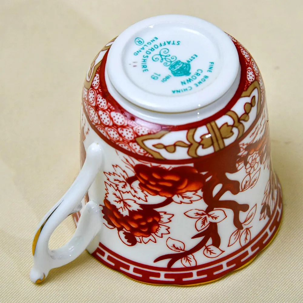 Коллекционная Кофейная Пара «Китайский сад», фарфор Crown Staffordshire, Англия.