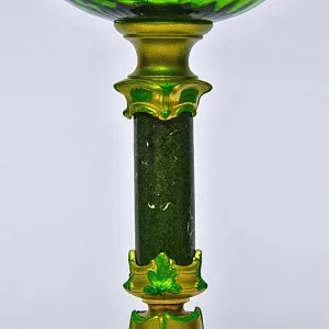 Антикварная Керосиновая Лампа «Зелень Утреннего Сада» BREVETE - L&B, Франция, начало ХХ века.