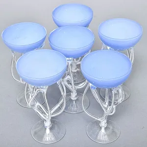 Авторские Стеклянные Фужеры для шампанского - Креманки, Италия вторая половина ХХ века.