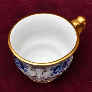 Коллекционная Фарфоровая Кофейная пара «Голубые Розы», Италия - вторая половина ХХ века.