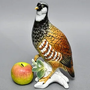 Большая Коллекционная Фарфоровая Статуэтка «Птица - Серая Куропатка», Karl Ens Германия -50 гг.