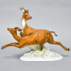 Коллекционная Фарфоровая статуэтка «Бегущие газели», ROSENTHAL Германия - 1936 год. 