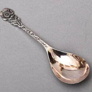 Винтажный Набор из 2х предметов - Сахарница с ложечкой и молочник «ЦВЕТЫ», Англия - середина ХХ века.