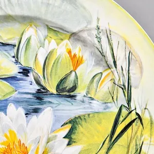 Авторская Фарфоровая Тарелка - Блюдо «Белая водная лилия», Rosenthal Германия - 2001 год.