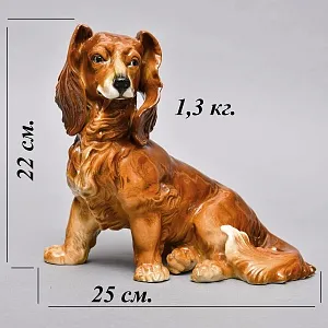 Коллекционная Фарфоровая статуэтка «Собака - Длинношерстная Такса», Karl Ens Германия.