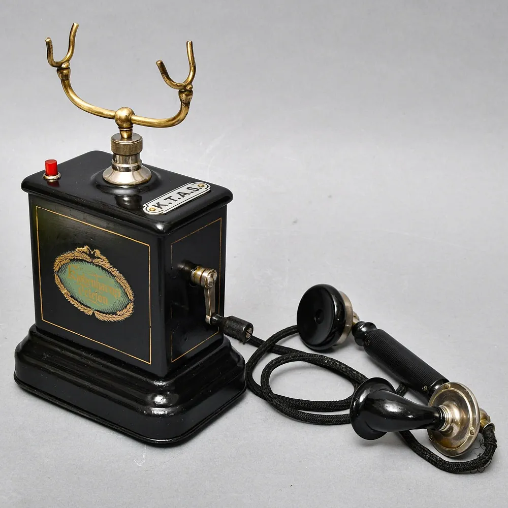 Антикварный Настольный Телефонный аппарат - Телефон «Kjøbenhavns Telefon - KTAS», Дания -1905 год.