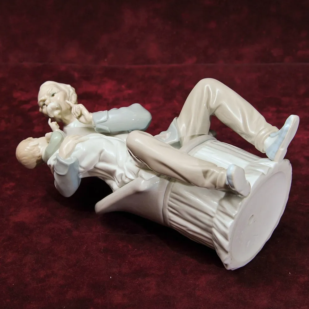 Редкость! Коллекционная Фарфоровая статуэтка «Дедушка с внуком», Lladro Испания 1965 - 1970 годы.