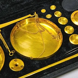 Антикварные Настольные Ювелирные весы с разновесами в футляре, Англия, начало ХХ века! 