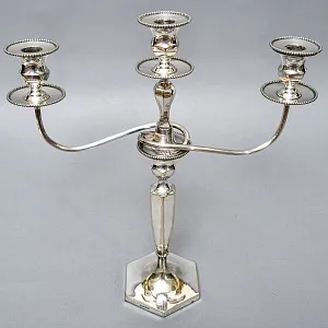 Пара Больших Антикварных Канделябров Подсвечников Silverplated, SHEFFIELD Англия начало ХХ век.