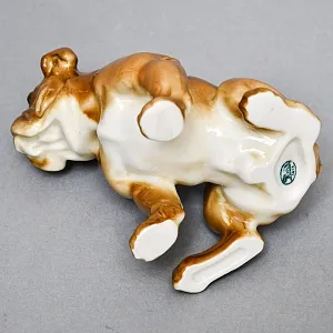 Коллекционная Фарфоровая статуэтка «Cобака. Английский бульдог» Hutschenreuther Германия, середина ХХ века.